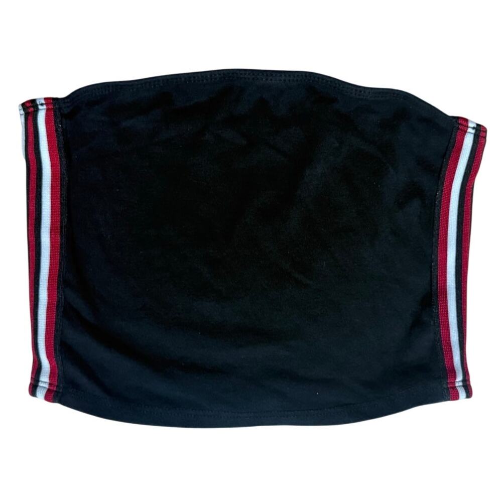 Tres Bien Strapless Crop Top Tube Top Size XS Black White & Red Y2k
